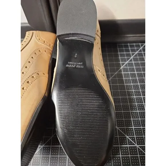 Massimo‎ Matteo Lucia Laceless Wing Tip oxford shoes Taupe 6 M